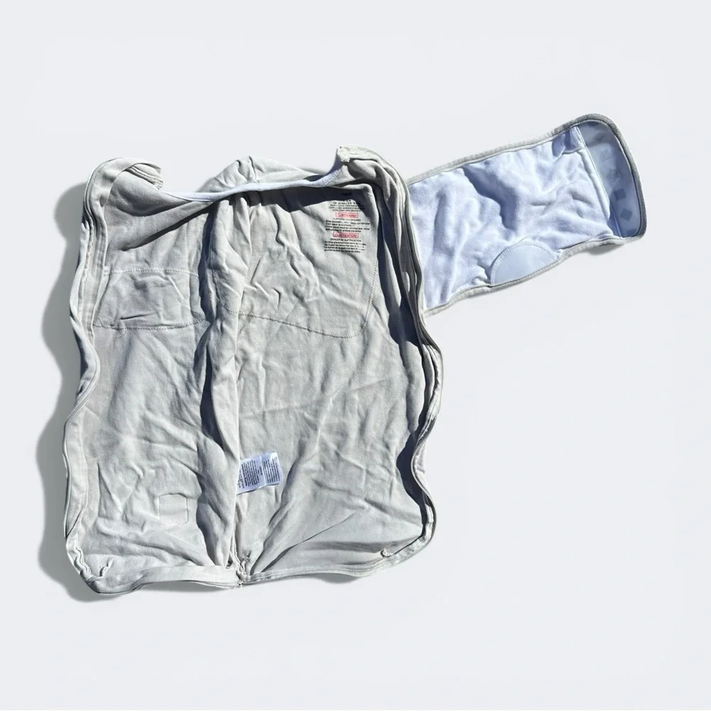 Nanit Grey Baby Sleep Sack with Black Patterned Swaddle